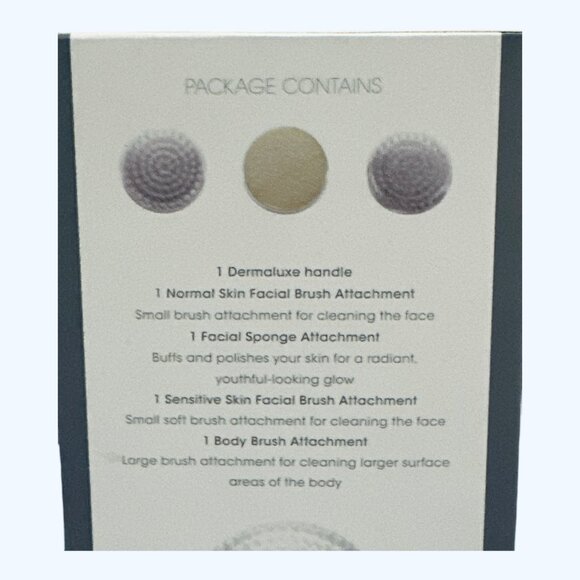 DermaLuxe Advanced Cleansing System – 4 Brush Heads–Face & Body Exfoliating Tool - Picture 2 of 6